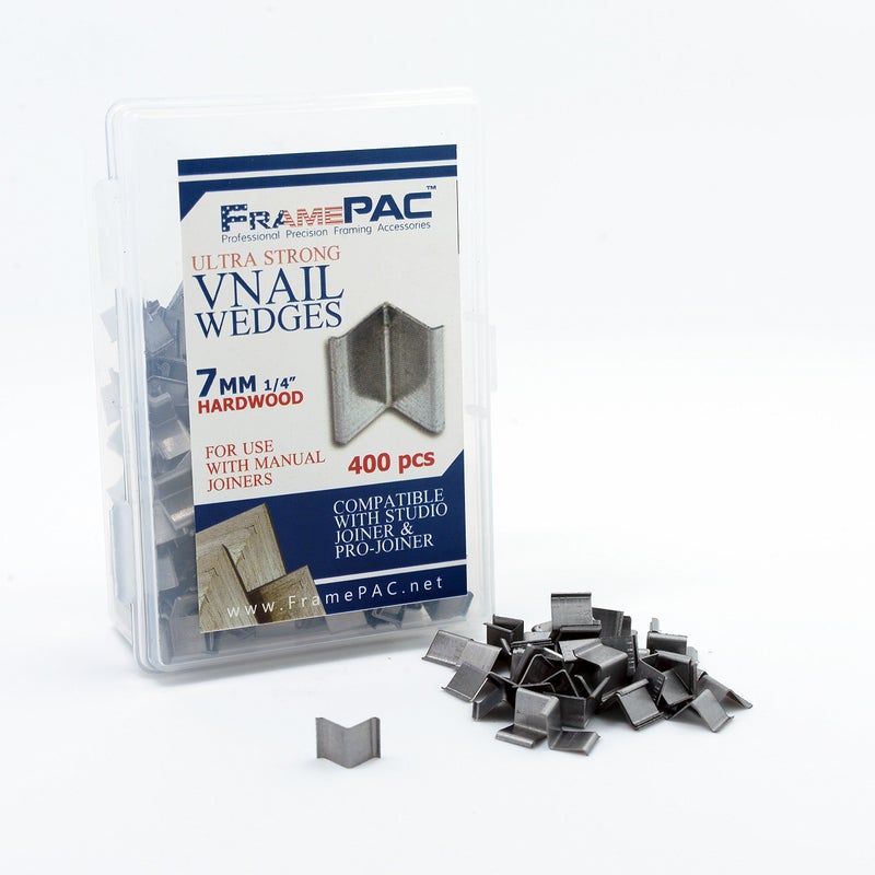 FramePac V Nails for Picture Frames Hardwood 7mm (1/4 Inch) [400 V-Nail Pack, Loose] - (for use in Manual V Nailer for Picture Framing, Hand V Nailer for Picture Frames, Manual Picture Frame Joiner) - Image 2
